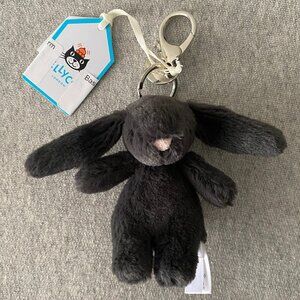 NWT Jellycat Bashful Inky Bunny Bag Charm 100% Authentic